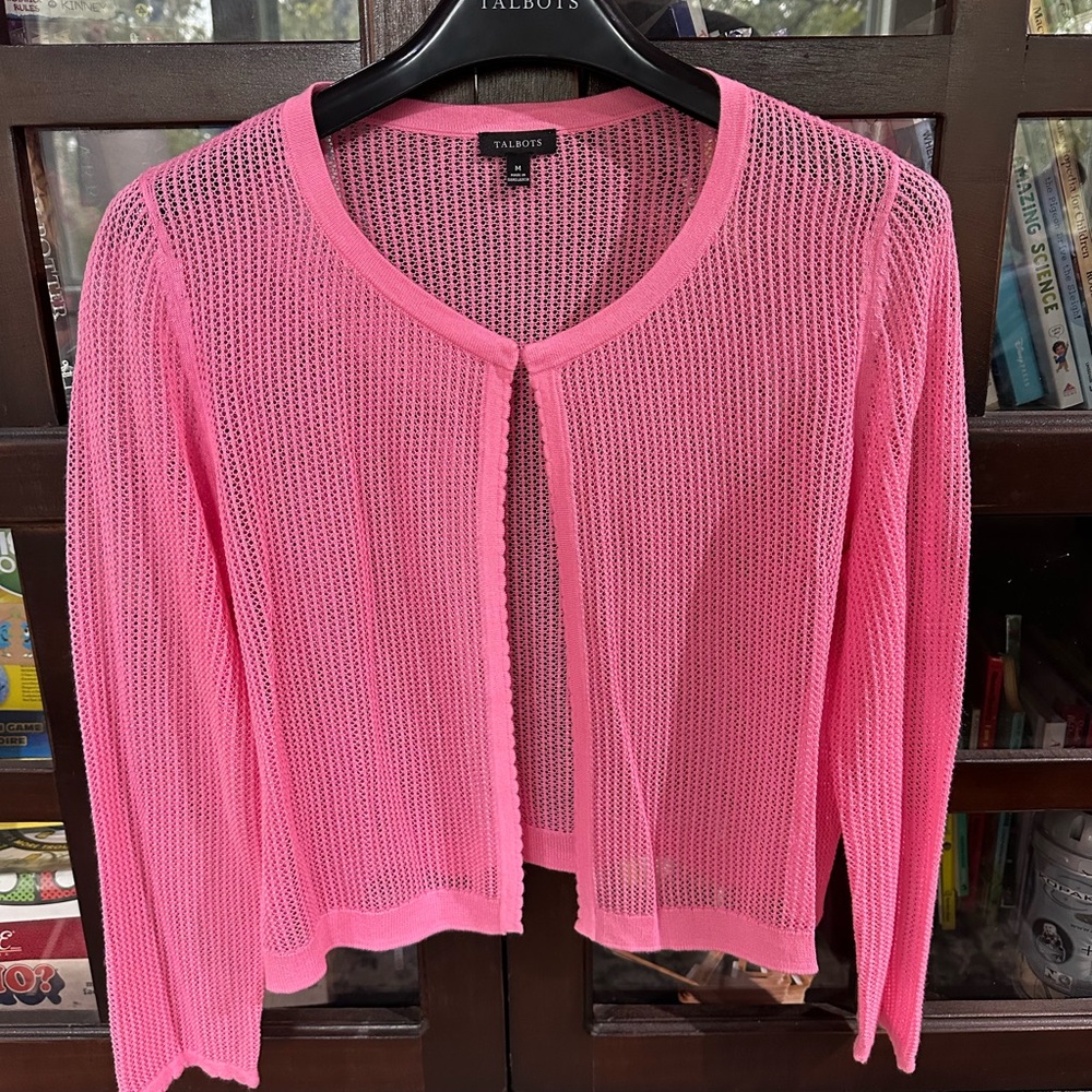 Talbots Vibrant Pink Cardigan